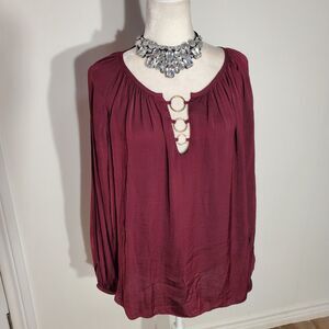 JENNIFER LOPEZ PURPLE LONG SLEEVE POLYESTER SIZE XL